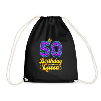 50 anniversaire Couronne d’anniversaire de reine 50e anniversaire - Sac de sport léger - noir - Devant