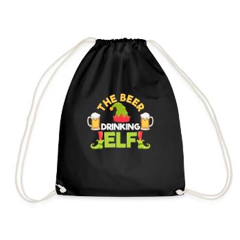 Die biertrinkende Elfenliebhaber-Familie Pyjama - Turnbeutel - Schwarz - Vorne