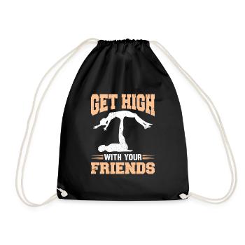 Acroyoga Get High With Your Friends Acro Yoga - Turnbeutel - Schwarz - Vorne