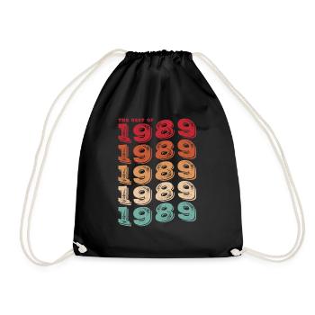 Vintage 1989 Gifts Legend for 34 Year Old - 34th - Drawstring Bag - black - Front