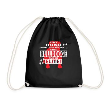 Hund Bulldogge Hundebesitzer Gechenkidee - Turnbeutel - Schwarz - Vorne