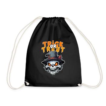 Halloween Design Creepy Skeleton Design - Drawstring Bag - black - Front