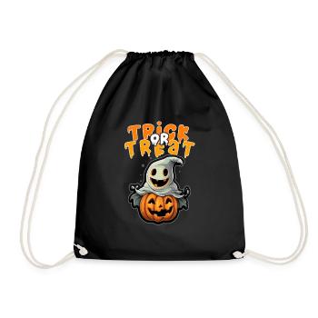 Halloween Design Creepy Pumpkin Design - Drawstring Bag - black - Front