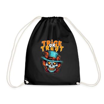 Halloween Design Creepy Skeleton Design - Drawstring Bag - black - Front