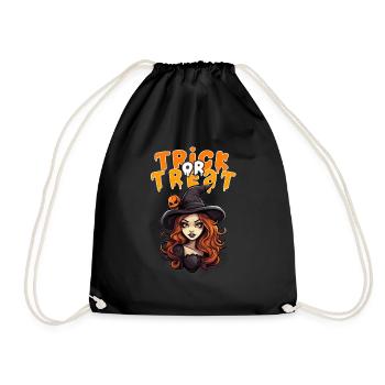 Halloween Design Creepy Witch Design - Drawstring Bag - black - Front