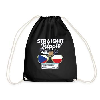 Straight Trippin' Czech Vacation Tour Travel Trip - Drawstring Bag - black - Front