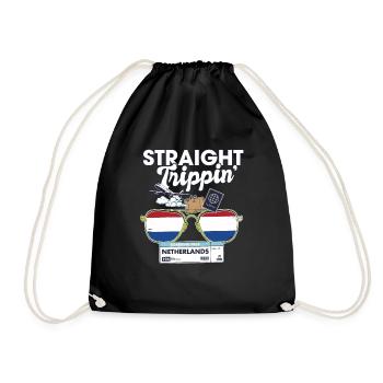 Straight Trippin' Netherlands Vacation Tour - Drawstring Bag - black - Front