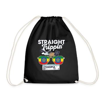 Straight Trippin' Ethiopia Vacation Tour Travel - Drawstring Bag - black - Front