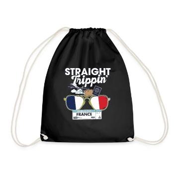Straight Trippin' France Vacation Tour Travel - Drawstring Bag - black - Front