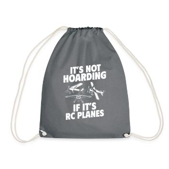 Remote Controlled Airplane Model Airplane - Drawstring Bag - grey - Front