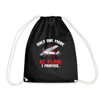 Remote Controlled Airplane Model Airplane - Drawstring Bag - black - Front