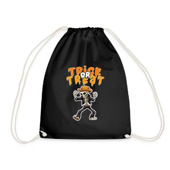 Halloween Design Creepy Skeleton Design - Drawstring Bag - black - Front