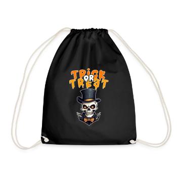 Halloween Design Creepy Skeleton Design - Drawstring Bag - black - Front