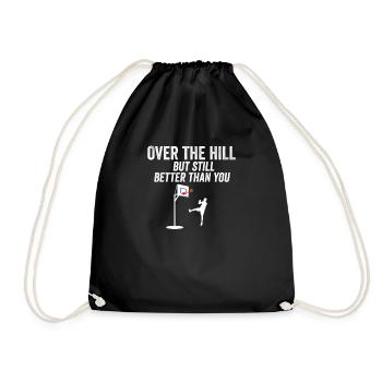 Funny Over The Hill Basketball 30th 40th B-Day Fun - Drawstring Bag - black - Front