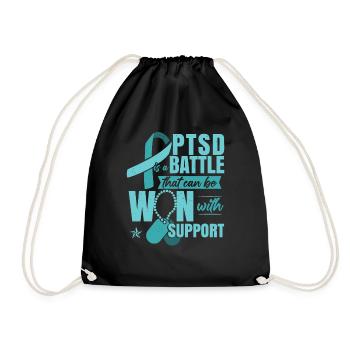 PTSD Support - Drawstring Bag - black - Front