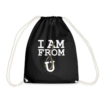 I Am From Europe U Rope Europe Ironic Sarcasm - Drawstring Bag - black - Front