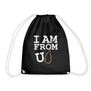 I Am From Europe U Rope Europa Ironic Sarcasm - Drawstring Bag - black - Front