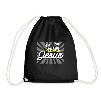 I Am On Team Jesus Christ Christlich Christus - Drawstring Bag - black - Front