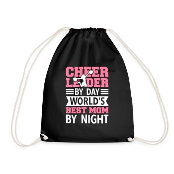 Cheerleader le jour La meilleure maman du monde la nuit - Sac de sport léger - noir - Devant
