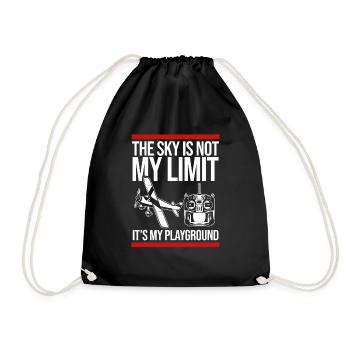 Remote Controlled Airplane Model Airplane - Drawstring Bag - black - Front