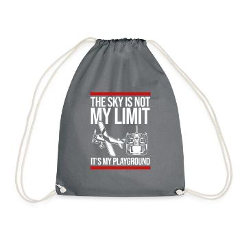Remote Controlled Airplane Model Airplane - Drawstring Bag - grey - Front