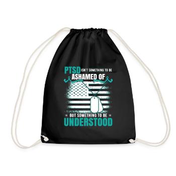 PTSD Awareness - Drawstring Bag - black - Front