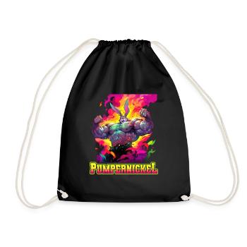 Pumpernickel Bodybuilding Kraftsport Fitness Meme - Turnbeutel - Schwarz - Vorne