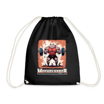 Muskelkater Bodybuilding Kraftsport Fitness Meme - Turnbeutel - Schwarz - Vorne