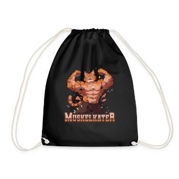 Muskelkater Bodybuilding Kraftsport Fitness Meme - Turnbeutel - Schwarz - Vorne