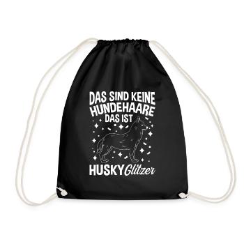 Husky Hundefan Hundebesitzer Hund Gassi Geher Hund - Turnbeutel - Schwarz - Vorne