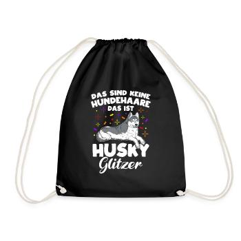 Husky Gassi Hundefan Hundebesitzer Hund Hundeliebh - Turnbeutel - Schwarz - Vorne