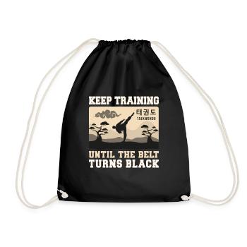 TKD Korean Martial Arts Tae Kwon - Turnbeutel - Schwarz - Vorne