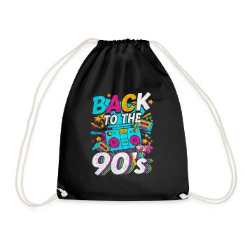 90er Jahre Mottoparty Back to the 90's Girl - Turnbeutel - Schwarz - Vorne