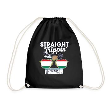 Straight Trippin' Hungary Vacation Tour Travel - Drawstring Bag - black - Front
