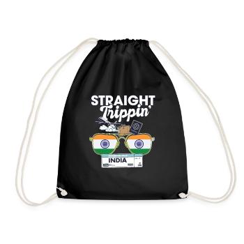 Straight Trippin' India Vacation Tour Travel Trip - Turnbeutel - Schwarz - Vorne