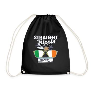 Straight Trippin' Ireland Vacation Tour Travel - Drawstring Bag - black - Front