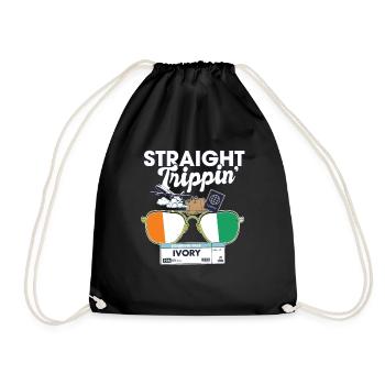 Straight Trippin' Ivory Vacation Tour Travel Trip - Turnbeutel - Schwarz - Vorne