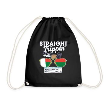 Straight Trippin' Madagascar Vacation Tour Travel - Drawstring Bag - black - Front