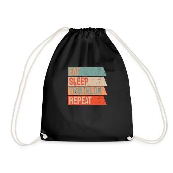 Eat Sleep Triathlon Repeat - Turnbeutel - Schwarz - Vorne