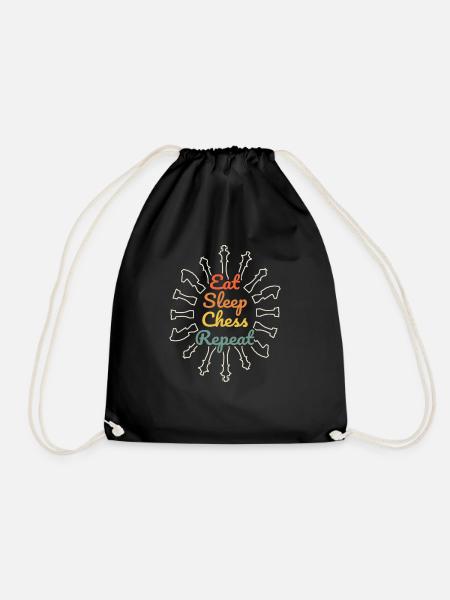 Eat Sleep Chess Repeat - Turnbeutel - Schwarz