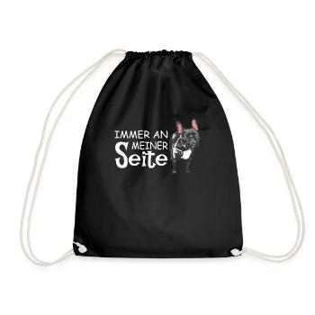 Hund Bulldogge Hundebesitzer Gechenkidee - Turnbeutel - Schwarz - Vorne