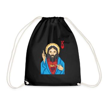 Jésus-Christ est Roi De Cœur Religieux Chrétien - Sac de sport léger - noir - Devant