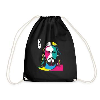 Religious Christian Believers Jesus Christ Is - Turnbeutel - Schwarz - Vorne