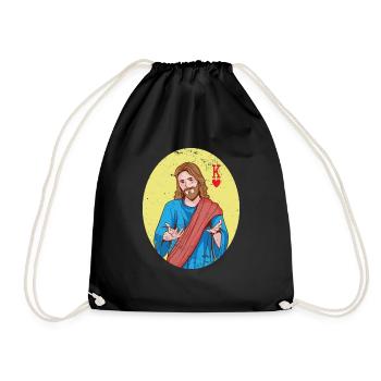 L’équipe Jésus-Christ est le Roi de Cœur Chrétien - Sac de sport léger - noir - Devant