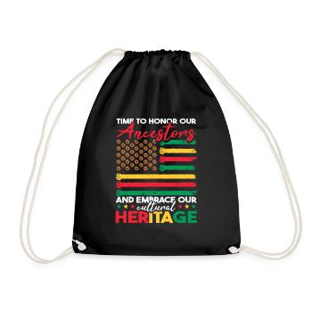 Time To Honor Our Ancestors - Drawstring Bag - black - Front