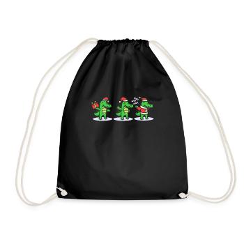 3 Crocodiles de Noël Père Noël Noël - Sac de sport léger - noir - Devant