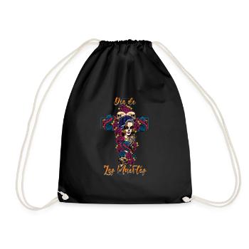 La Calavera Catrina Dia De Los Muertos Day Of Dead - Drawstring Bag - black - Front