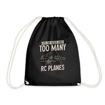 Remote Controlled Airplane Model Airplane - Drawstring Bag - black - Front