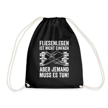 Fliesenlegen Für Fliesenleger Fliesenlegermeister - Turnbeutel - Schwarz - Vorne