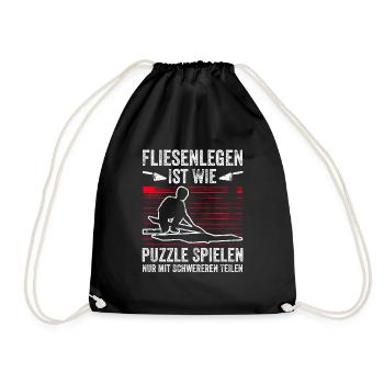 Fliesenlegen Für Fliesenleger Fliesenlegermeister - Turnbeutel - Schwarz - Vorne